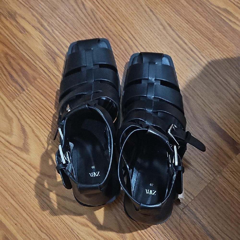 Zara Black Strappy Heels